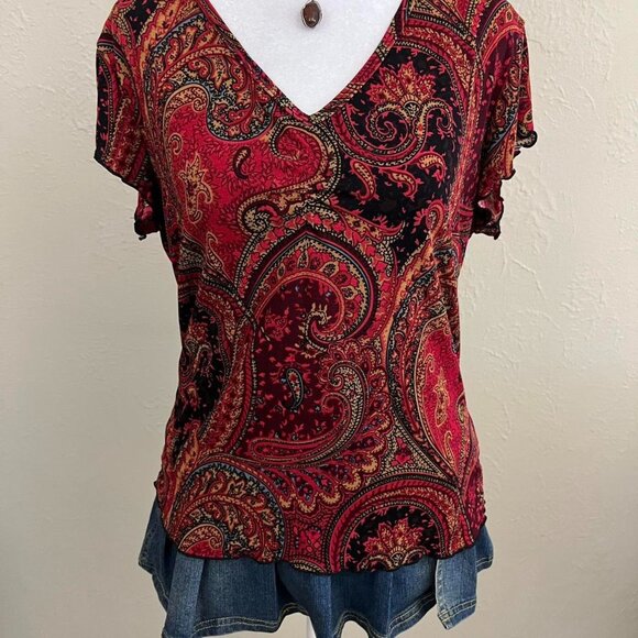y2k paisley girly boho granola top - Picture 3 of 7